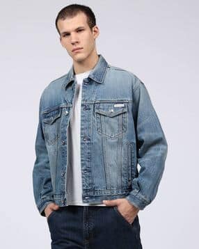 calvin klein jeans Men 90s Washed Regular Fit Denim Jacket-picture-24
