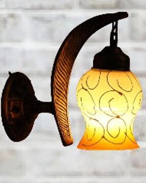 vinage wall lamp with hand- decorated