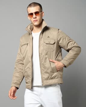 Men Regular Fit Bomber Jacket