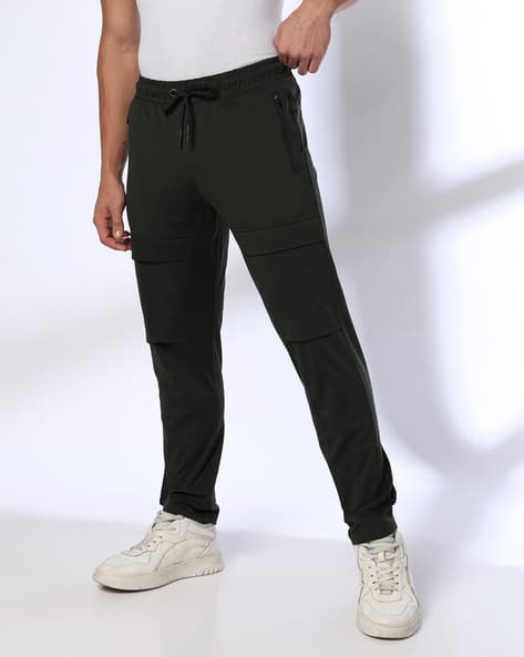 Men Straight Track Pants with Insert Pockets deal from ajio Men Straight Track Pants with Insert Pockets deal from ajio