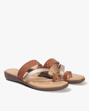 hi-attitude comfort Women Geometric Cut-Outs Toe-Ring Wedges-picture-40