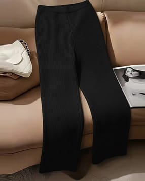Women Relaxed Fit Flat-Front Trousers
