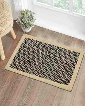 Diamond Jute and Cotton Woven Anti-Slip Strong Border Door Mat-image-20