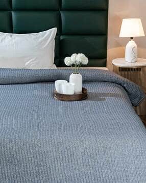 saral home  Self Stripe Cotton Quilt with Pillow Cover-picture-12