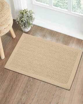 saral home Chevron Jute and Cotton Woven Anti-Slip Strong Border Door Mat-picture-11
