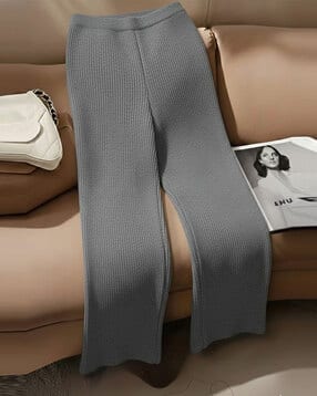fabflee x ag Women Ribbed Relaxed Fit Flat-Front Trousers-picture-26