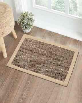 Chevron Jute and Cotton Woven Anti-Slip Strong Border Door Mat-image-30