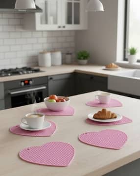 we3 Set of 6 Heart-Shaped Silicone Trivet Mats-picture-17