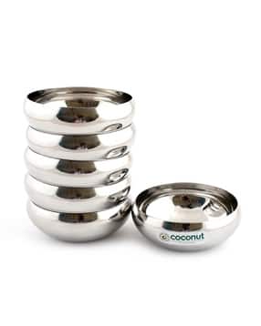Set of 6 Stainless Steel Bowls 