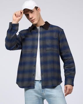 calvin klein jeans Men Checks Regular Fit Jacket-picture-12
