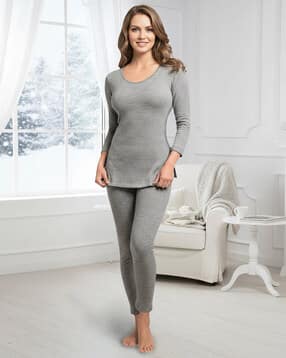 Women 2-Piece Round-Neck Thermal Set-image-24