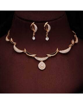 brado jewellery Women Gold-Plated Necklace & Earrings Set-picture-18