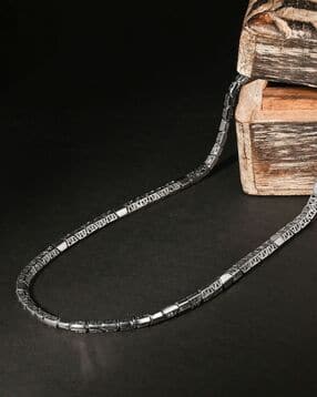 touch925 Men Sterling Silver Geo Grid Chain-picture-45