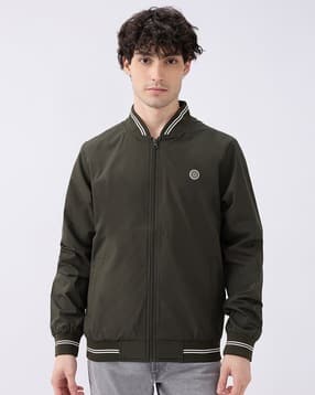 Men Regular Fit Bomber Jacket-image-17