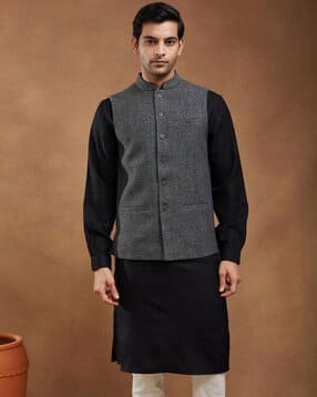 fabindia Men Regular Fit Nehru Jacket-picture-49
