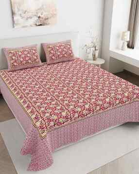 jaipur fabric Printed Double-Size Bedsheet with Pillow Covers - 180 TC-picture-16