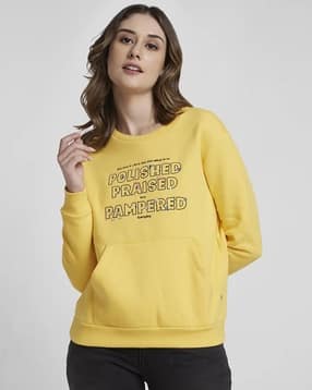 spykar Women Typographic Print Regular Fit Sweatshirt-picture-31