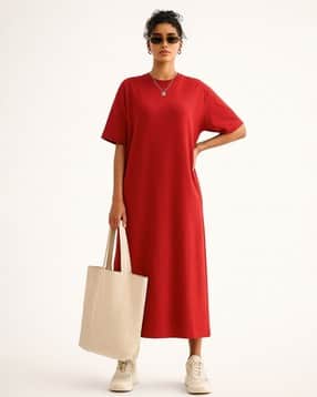 Women Round-Neck Sheath Dress