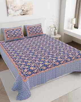 jaipur fabric Printed Double-Size Bedsheet with Pillow Covers - 180 TC-picture-25