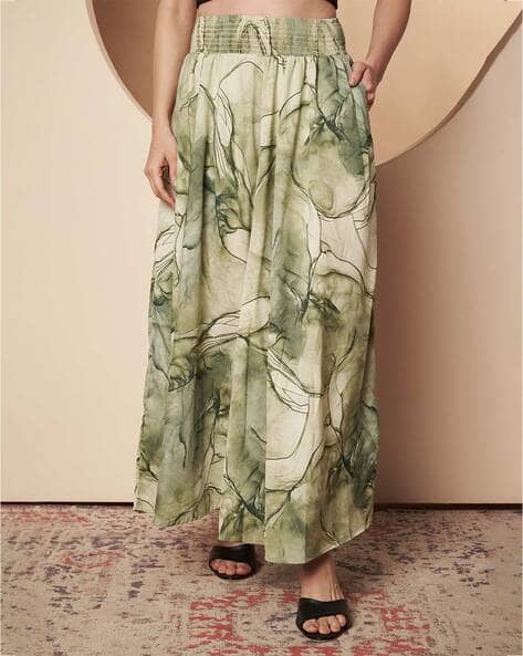 ZWERLON X AG Women Printed Flat-Front Flared Palazzos