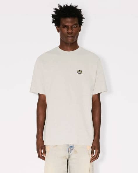 Kenkenページ Buy KENZO Men Crew-Neck Regular Fit Cotton T-Shirt | Grey Color