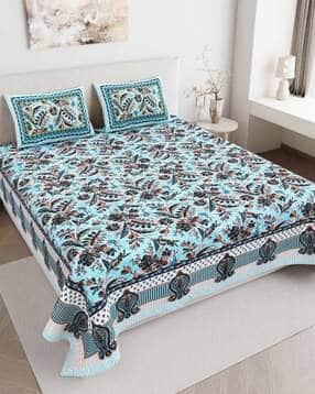 jaipur fabric Printed Double-Size Bedsheet with Pillow Covers - 180 TC-picture-20