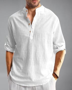 dareal Men Slim Fit Short Kurta with Mandarin Collar-picture-49
