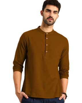 Men Slim Fit Short Kurta-image-7