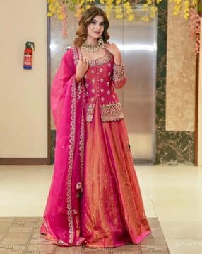 Women Embroidered Flared Kurta with Skirt & Dupatta