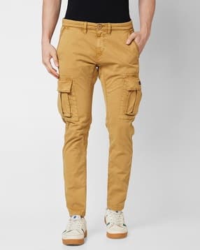 spykar Men Regular Fit Flat-Front Cargo Pants-picture-11
