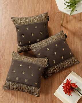 hosta homes Set of 3 Embroidered Cushion Covers 16"x16"-picture-45