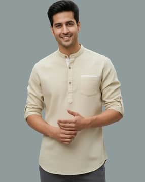 univibe Men Slim Fit Cotton Short Kurta-picture-37