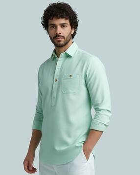 dareal Men Spread-Collar Slim Fit Shirt Kurta-picture-6