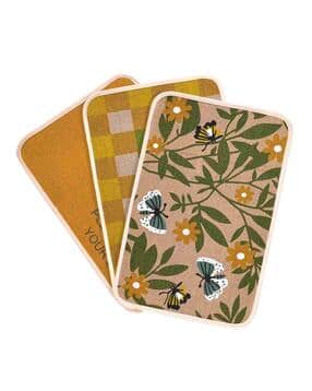 Set of 3 Floral Print Rectangular-Shaped Door Mats-image-46