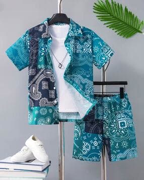 Boys Printed Shirt & Shorts Set-image-33