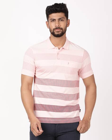 INDIAN TERRAIN Men Striped Regular Fit Polo T-Shirt