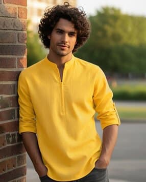 univibe Men Slim Fit Cotton Short Kurta-picture-31