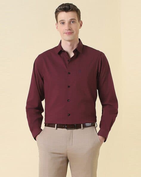 ALLEN SOLLY Men Regular Fit Spread-Collar Shirt