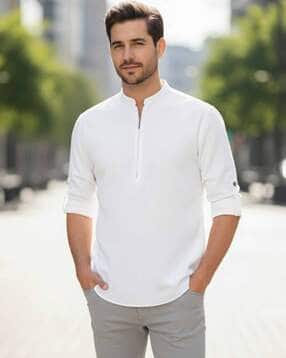 univibe Men Slim Fit Cotton Short Kurta-picture-35