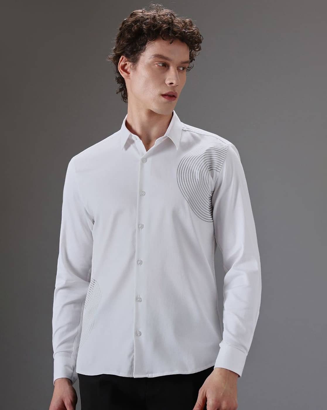 BANANA CLUB Men Spread Collar Slim Fit Shirt For Men (White, 3XL)