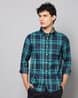 Men Checked Slim Fit Shirt with Patch Pocket
