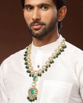 karatcart Men Polki Kundan-Studded Multistrand Maharaja Haar-picture-42