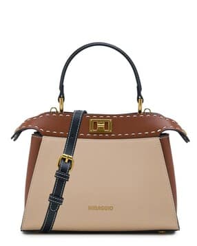 miraggio Women Colourblock Handbag with Detachable Sling Strap-picture-42