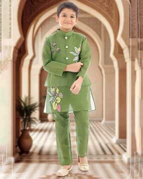 new gen Boys Floral Print Kurta Pyjama Set-picture-23