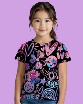 nusyl Girls Regular Fit Round- Neck T-Shirt-picture-14