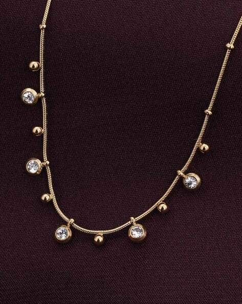 Palmonas Women Stone-Studded Link Chain Necklace