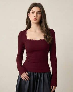 womenster Women Ribbed Slim Fit Top-picture-11
