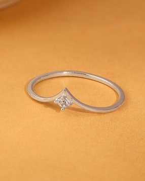 giva Women Sterling Silver Sparkling V Ring-picture-48