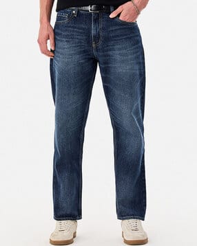 snitch Men Washed Relaxed Cotton Jeans-picture-25