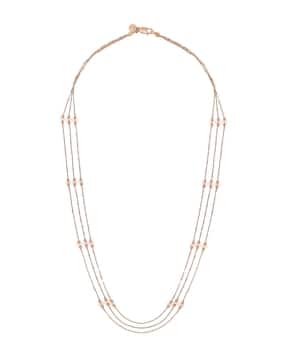 bhima jewels Women Rose Gold Beaded Radiance Layered Necklace-picture-42